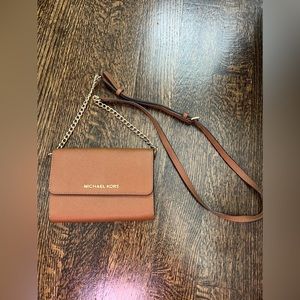Brown michael kors cross body bag